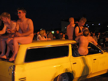 Going to the sauna.